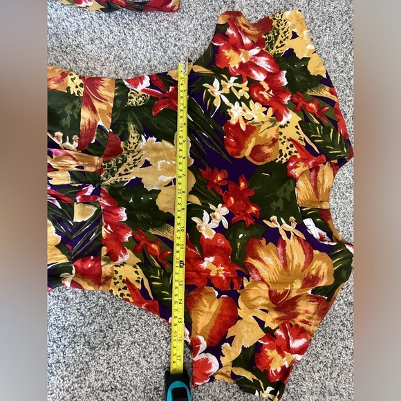 Vtg Jeffery & Dara By Linda Hutley Mini Floral Belted Dress Short Sleeve US 3/4 - Picture 6 of 10